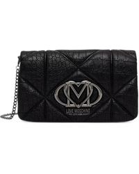 Love Moschino - Quilted Crocodile-Effect Cross Body Bag - Lyst