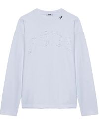 Gcds - Laser Cut-Logo Long-Sleeved T-Shirt - Lyst