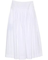 Lanvin - Midi Skirt With Side Button Closure - Lyst