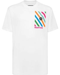 Philipp Plein - Rainbow Stripe Cotton T-shirt - Lyst