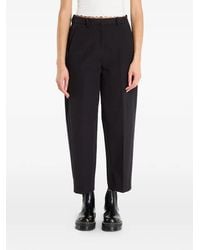 Tommy Hilfiger - Barrel Leg Gabardine Pleated Cotton Trousers - Lyst