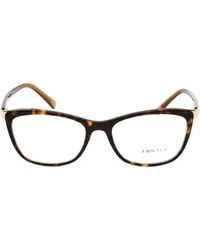 Versace - Tortoiseshell-Effect Rectangle-Frame Glasses - Lyst