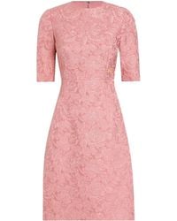 Dolce & Gabbana - Dna Jacquard-Midikleid Mit Blumenmuster - Lyst