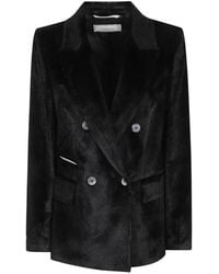 Peserico - Corduroy Double-Breasted Jacket - Lyst