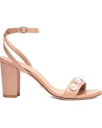 Stuart Weitzman - 80Mm Nearlybare Portia Pearl-Embellished Sandals - Lyst