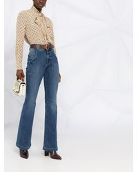 FRAME High-waist Flared Jeans - Blue