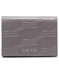 Balenciaga - Bb Monogram Debossed Leather Wallet - Lyst