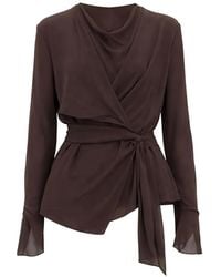 Cortana - Wrap Tie Top - Lyst