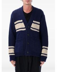 Universal Works - Langdale Stripe-Detail Chunky-Knit Cardigan - Lyst