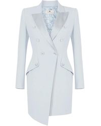 Elisabetta Franchi - Abito Corto Doppiopetto Asimmetrico - Lyst