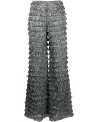 Alberta Ferretti - Wide-Leg Fringed Trousers - Lyst