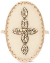 Pascale Monvoisin - Bowie Diamond Cross Oval Ring - Lyst