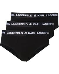 KARL LAGERFELD - Logo-Waistband Briefs (Pack Of Three) - Lyst