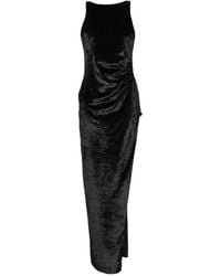 Dondup - Velvet Side-Slit Midi Dress - Lyst