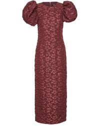 ROTATE BIRGER CHRISTENSEN - Vestido midi con manga farol - Lyst
