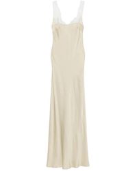 forte_forte - Lace-Trim Satin Maxi Dress - Lyst