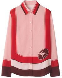 Burberry - Camisa de seda EDK con sello - Lyst