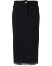 Alberta Ferretti - Lace-Trim Midi Skirt - Lyst