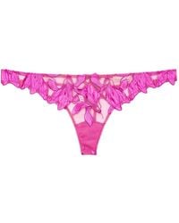 Fleur du Mal - Lily Embroidered Thong - Lyst