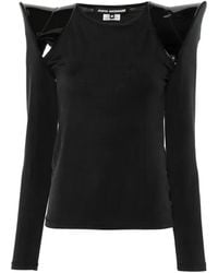 Junya Watanabe - Sculptural-Shoulder Patent-Panel T-Shirt - Lyst