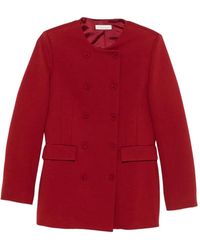 Liviana Conti - Crew-Neck Double-Breasted Coat - Lyst