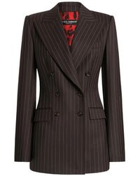 Dolce & Gabbana - Giacca Doppiopetto Turlington Gessata - Lyst