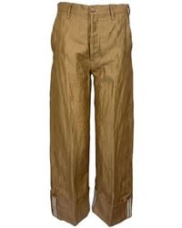 Seventy - Turn-Up Wide-Leg Trousers - Lyst