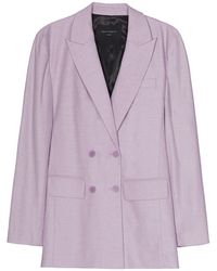 Equipment Peak-lapel Double-breasted Blazer - Purple