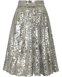 Dolce & Gabbana - Midi Sequinned A-Line Skirt - Lyst