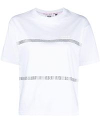 Gcds - Striped T-shirt With Rhinestones - Lyst