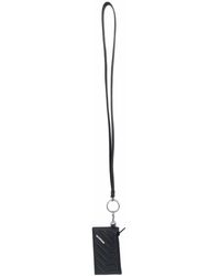Balenciaga Leather Keyring Card-case - Black