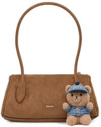 DKNY - Logo-Plaque Teddy-Bear-Charm Tote Bag - Lyst
