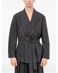 Setchu - Doppelreihiger Origami Blazer mit Gürtel - Lyst