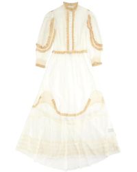Fortela - Astrid Broderie Anglaise Lace Maxi Dress - Lyst
