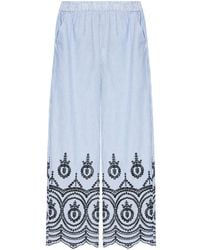 Munthe - Embroidered-Motif Striped Trousers - Lyst