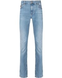 7 For All Mankind - Slim-Fit Jeans Met Logopatch - Lyst