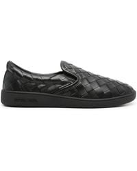 Bottega Veneta - Interwoven Leather Slip-on Sneakers - Lyst