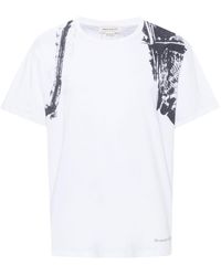Alexander McQueen - Katoenen T-shirt Met Abstracte Print - Lyst