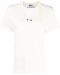 MSGM - Cotton T-Shirt With Logo Print - Lyst