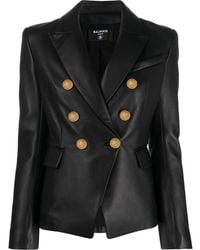 Balmain - 6ボタン レザージャケット - Lyst