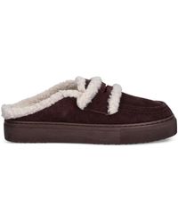 Inuikii - Shearling-Trim Suede Mules - Lyst