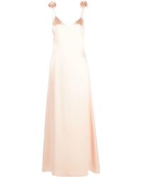 Magda Butrym - Floral-Appliqué Silk Maxi Dress - Lyst