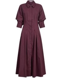 Jonathan Simkhai - Jazz Pleated-Waist Midi Shirt Dress - Lyst