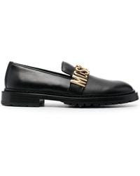 Moschino - Logo Leather Loafers - Lyst