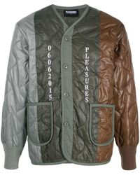 supreme color blocked quilted jacket