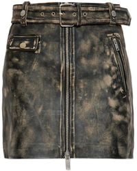 Gestuz - Belted Leather Skirt - Lyst