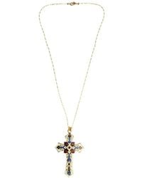 Madison - Enamel Cross Pendant Necklace - Lyst
