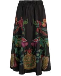 La DoubleJ - Drawstring Floral Print A-line Skirt - Lyst
