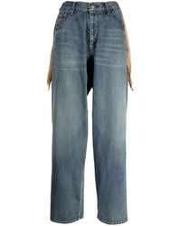 Undercover - Fringed Mid-rise Straight-leg Jeans - Lyst