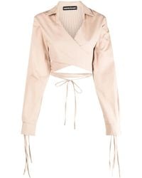 ANDREADAMO - Blouse Crop À Design Cache-Cœur - Lyst